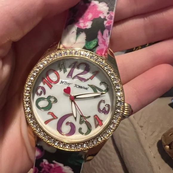 Accessories | Betsey Johnson Floral Watch Gold | Poshmark